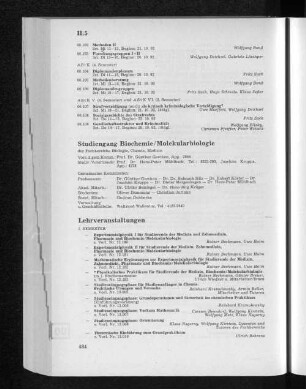 Studiengang Biochemie/Molekularbiologie