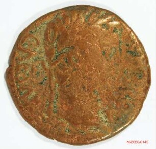 Römische Münze, Nominal As, Prägeherr Augustus, Prägeort Lyon, Original