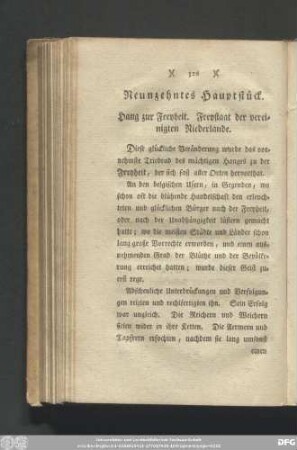 Neunzehntes Hauptstück. Hang zur Freyheit. Freystaat der vereinigten Niederlande.
