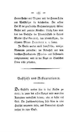 Gasthöfe und Restaurationen