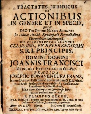 Tractatus iur. de actionibus in genere et in specie