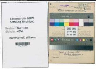 Entnazifizierung Wilhelm Kummerhoff , geb. 23.03.1895 (Postarbeiter)
