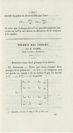 Théorie des indices. [Fortsetzung]