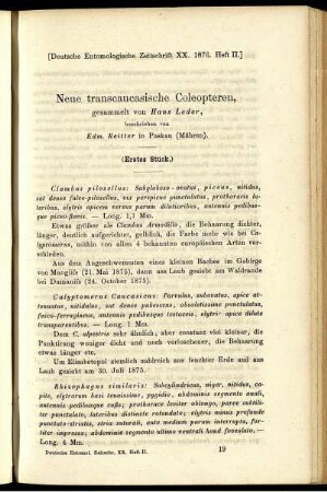 Neue transcaucaische Coleopteren