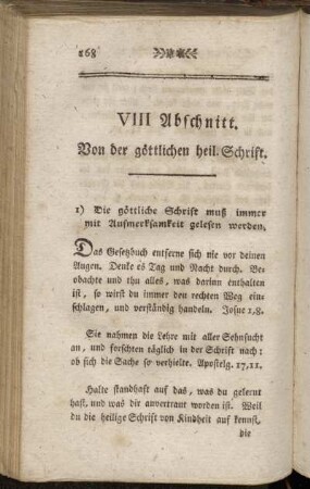 VIII. Abschnitt. Von der göttlichen heil. Schrift