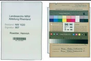 Entnazifizierung Heinrich Roedder , geb. 02.01.1900 (Metzger)