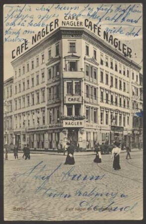Ansichtskarte „Café Nagler“, Moritzplatz