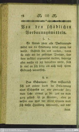 [Sechste Abhandlung] Von den schädlichen Vorbauungsmitteln