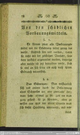 [Sechste Abhandlung] Von den schädlichen Vorbauungsmitteln