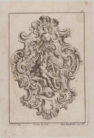 Wandleuchter aus Muschelwerk mit mythologischer Szene