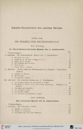 Inhalts-Verzeichniss des zweiten Bandes
