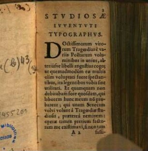 Selectae PP. Soc. Iesv Tragoediae, [1]