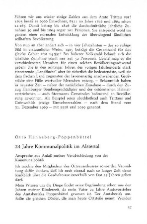 24 Jahre Kommunalpolitik im Alstertal