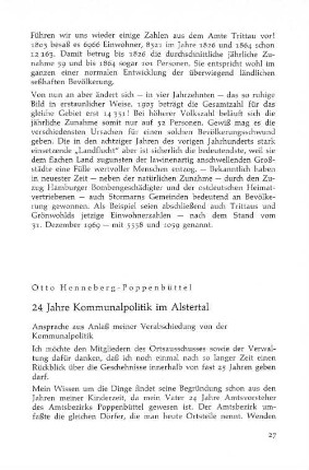 24 Jahre Kommunalpolitik im Alstertal