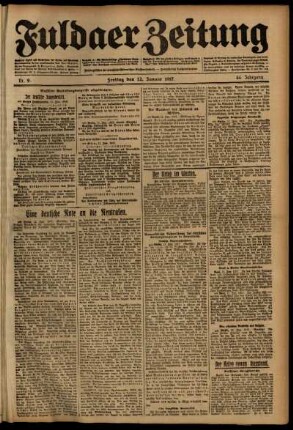 Ausgabe vom Freitag, den 12. Januar 1917.