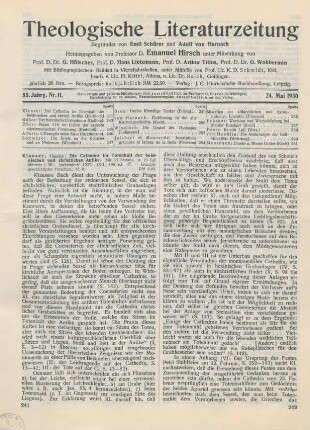 241-243 [Rezension] Klauser, Theodor, Die Cathedra im Totenkult der heidnischen und christlichen Antike