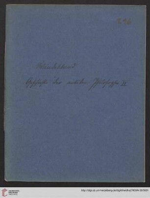 4: Windelband. Geschichte der antiken Philosophie IV (Manuskripttitel)