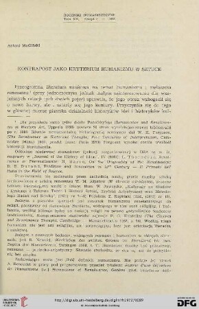 Tom 20: Kontrapost jako kryterium humanizmu w sztuce