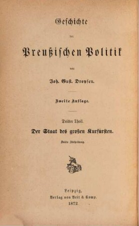 Geschichte der preußischen Politik, 3,3