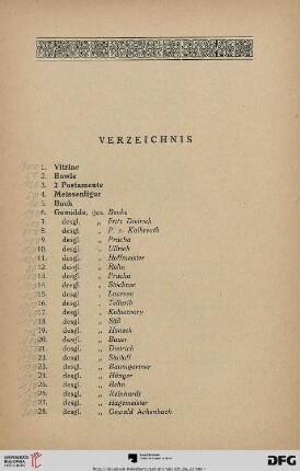 Verzeichnis (Nr. 1-417)