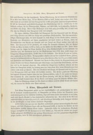 3. Klima, Pflanzendecke und Tierwelt.