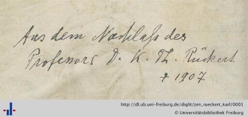 [Provenienz]: Rückert, Karl Theodor