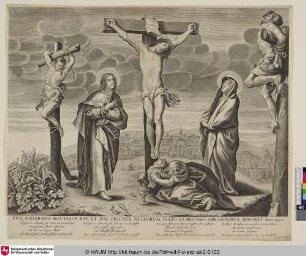 [Christus am Kreuz zwischen den beiden Schächern, mit Maria, Maria Magdalena und Johannes; Christ on the Cross between the two Thieves]