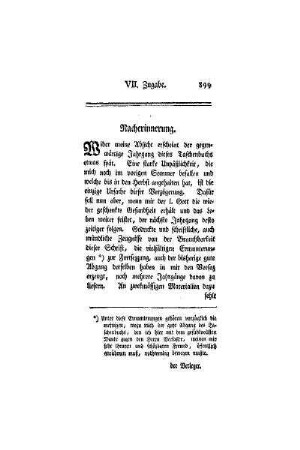 Zugabe : Nacherinnerung