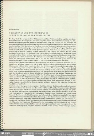 Volkskunst und Kunsthandwerk in der thüringischen Glasbläserei