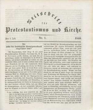 1-8 Wie sollte der sonntägliche Hauptgottesdienst eingerichtet seyn?
