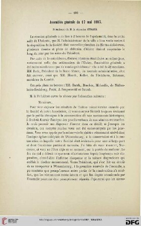Assemblé générale du 17 mai 1883
