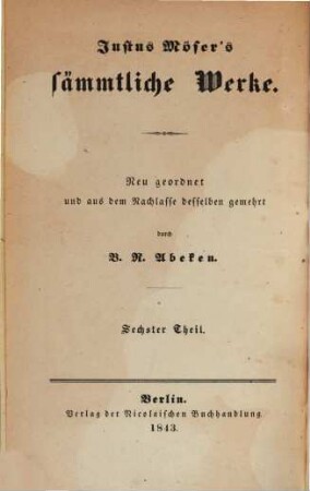 Justus Möser's sämmtliche Werke, 6 : Osnabrückische Geschichte ; 1. Theil