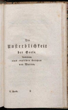 Die Unsterblichkeit der Seele. [...]