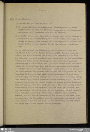 VIII. Zusammenfassung