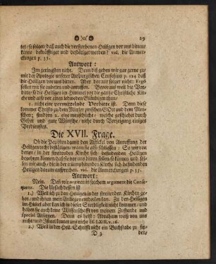Die XVII. Frage