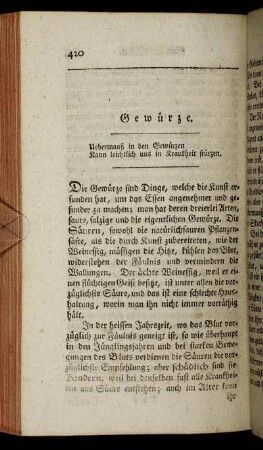 Gewürze. - Cichorien und andere erkünstelter Kaffee.