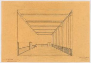 Haus des Rundfunks, Berlin-Charlottenburg: Sitzungssaal, perspektivische Innenansicht, Blick auf Rednerpult