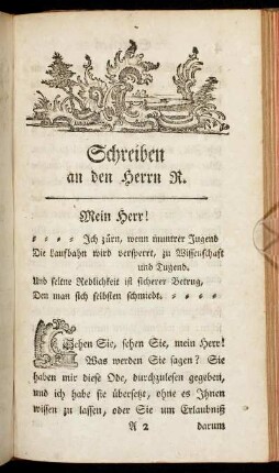Schreiben an den Herrn R.