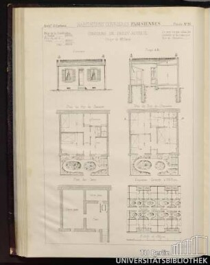 Planche No. 25 Habitations ouvrières Parisiennes. Concours de Passy-Auteuil, Projet de Mr Carré
