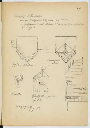 Trinitatiskirche, Danzig: Details (aus: Skizzen- und Fotoalbum 20)