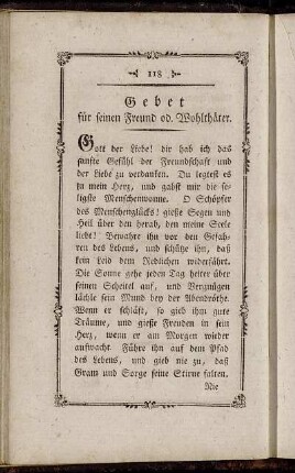 Gebet für seinen Freund od. Wohlthäter