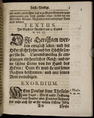 Textus; Exordium; Propositio.