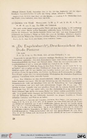 13. "De Engelenburch", Druckerzeichen des Dodo Pietersz