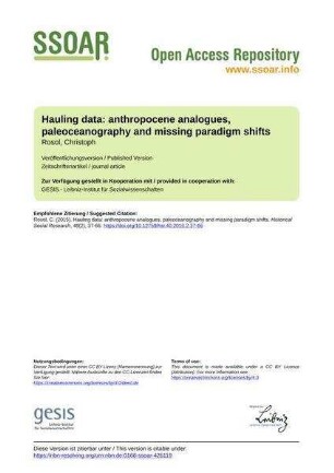 Hauling data: anthropocene analogues, paleoceanography and missing paradigm shifts