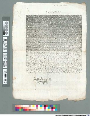 Von gottes genaden Wilhelm Hertzog inn Obern unnd Nidern Bayrn [et]c. [U]nnsern grüs zuvor ... haben wir ... bedacht, ... erbland in güeter fridlicher ainigkhait zübewaren ... Wir verkhunden ..., das die Romisch. khay. majesttat ... ainen tag ... ernennt hat gen Ynnspruckh ... Demnach ermanen wir euch ..., das ir ... mit ewr rüsstung ... stillhaltet ...