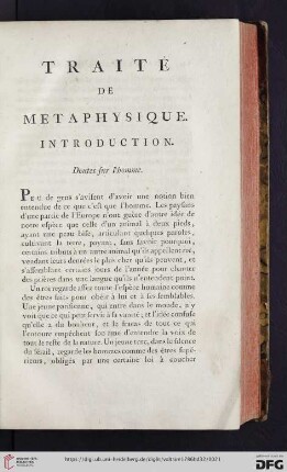 Traité de metaphysique