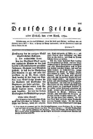 Fortsetzung des im vorigen Stück abgebrochenes Aufsatzes