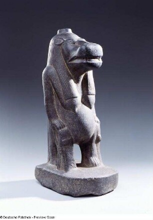 Göttin Thoeris (Taweret) : Göttin Thoeris (Taweret). Schwarzer Granit; 53,0 x 19,5 x 27,5 cm (664/332 v. Chr.). Dresden: Skulpturensammlung Aeg. 773