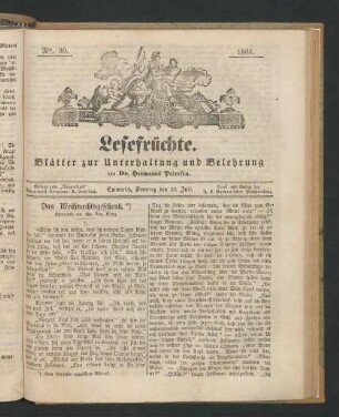 Lesefrüchte. 1867-1868
