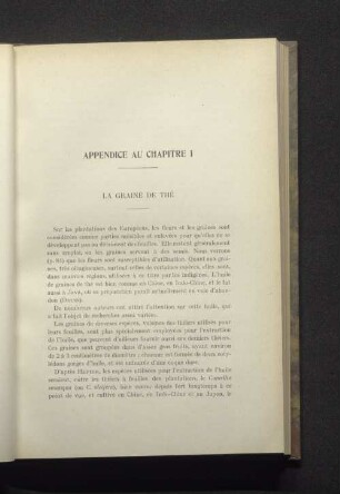 Appendice au Chapitre I La grand de thé
